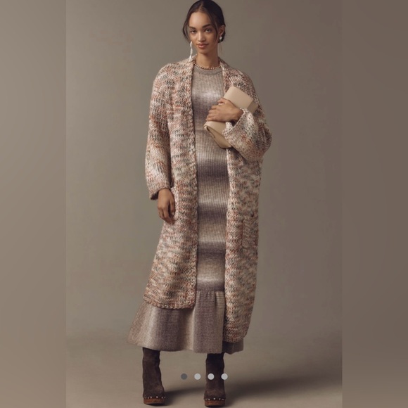 By Anthropologie Sweaters - NWT BY ANTHROPOLOGIE SHINE KNIT OPEN FRONT LONG DUSTER CARDIGAN SWEATER ONE SIZE